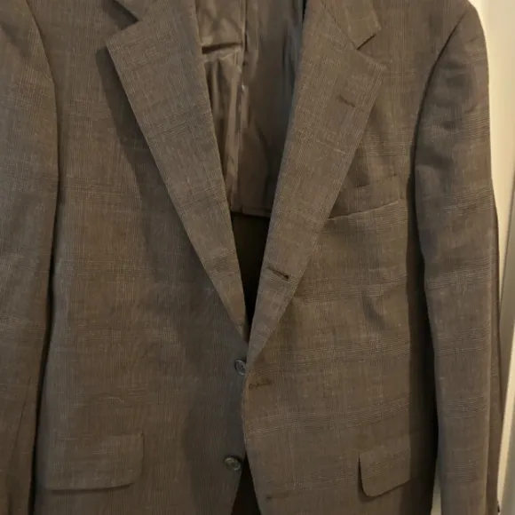 BROOKS BROTHERS Brookstretch 346 SIZE 42R BROWN PLAID 2 BUTTON WOOL SPORTCOAT