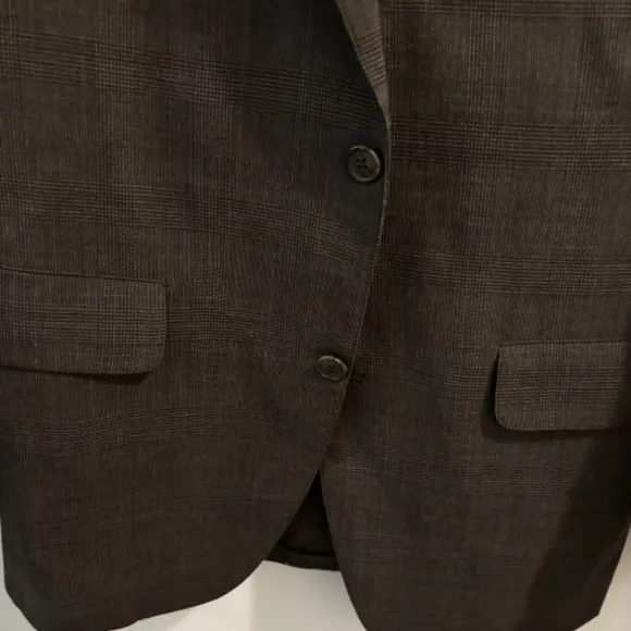 BROOKS BROTHERS Brookstretch 346 SIZE 42R BROWN PLAID 2 BUTTON WOOL SPORTCOAT