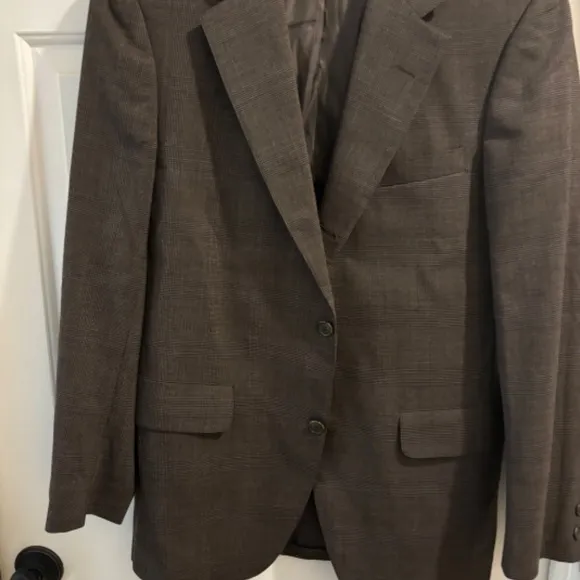 BROOKS BROTHERS Brookstretch 346 SIZE 42R BROWN PLAID 2 BUTTON WOOL SPORTCOAT