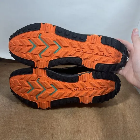 Brooks Cascadia 13 Men Size 15 Trail Running Shoes Grey Orange Black