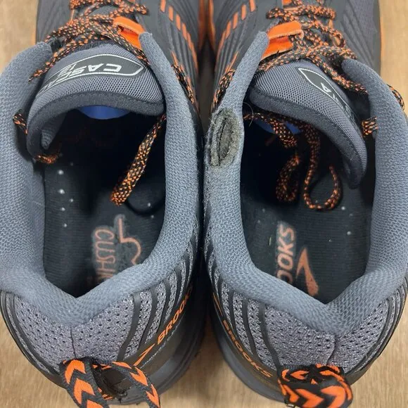 Brooks Cascadia 13 Men Size 15 Trail Running Shoes Grey Orange Black