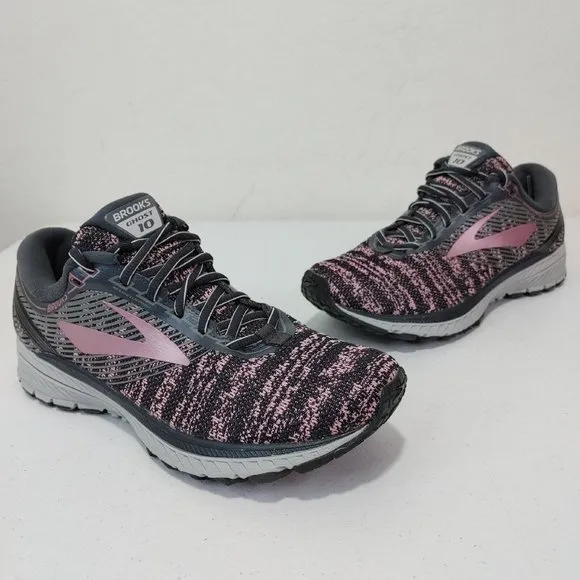 Brooks Ghost 10 DNA Running Gym Shoes Grey / Rose / Rose Gold Women's Si…