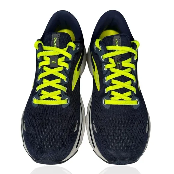 Brooks Ghost 15 1103931D429 Blue Neon Green Running Shoes Sneakers - Men's 7.5