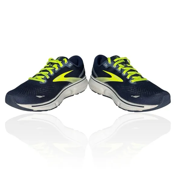 Brooks Ghost 15 1103931D429 Blue Neon Green Running Shoes Sneakers - Men's 7.5