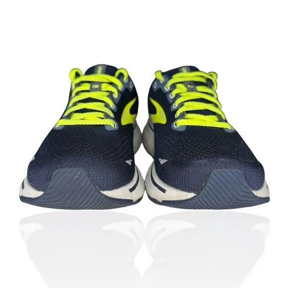 Brooks Ghost 15 1103931D429 Blue Neon Green Running Shoes Sneakers - Men's 7.5