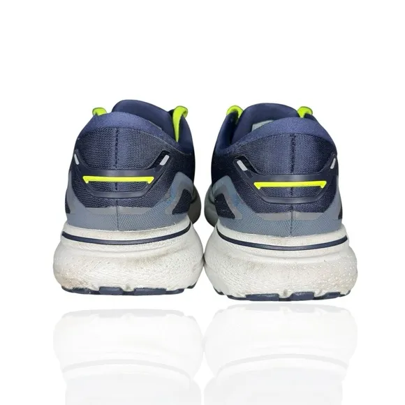 Brooks Ghost 15 1103931D429 Blue Neon Green Running Shoes Sneakers - Men's 7.5