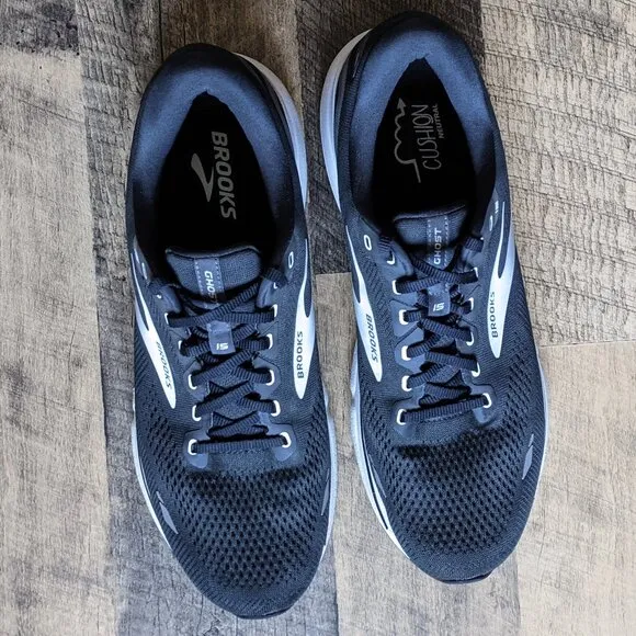 Brooks Ghost 15 Running Shoes Black White Size 13 Men’s