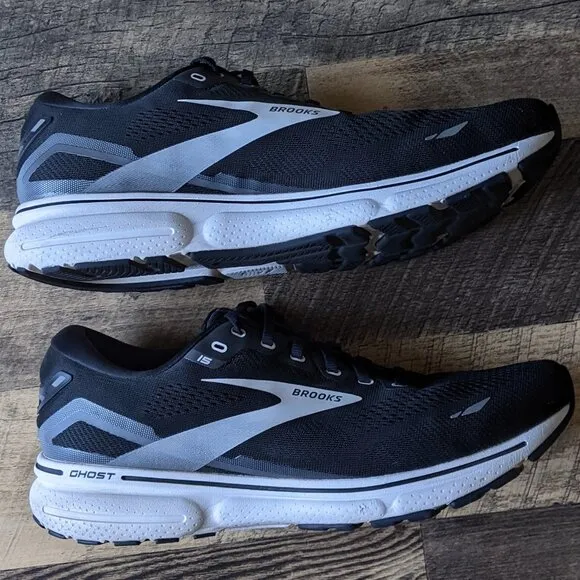Brooks Ghost 15 Running Shoes Black White Size 13 Men’s