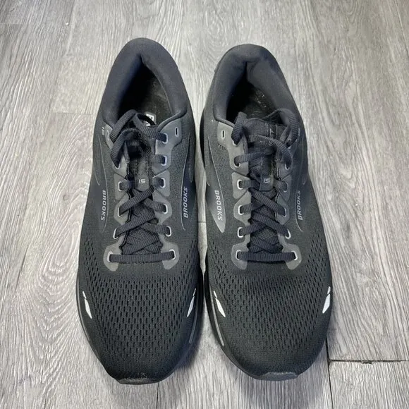 Brooks Ghost 15 Shoes Mens Size 12 2E Wide Black Sneakers Running Athletic Gym