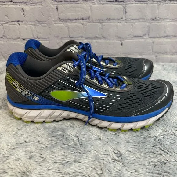 Brooks Ghost 9 Gray Blue Green Road Running Shoes Men's 12