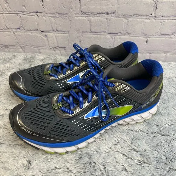 Brooks Ghost 9 Gray Blue Green Road Running Shoes Men's 12