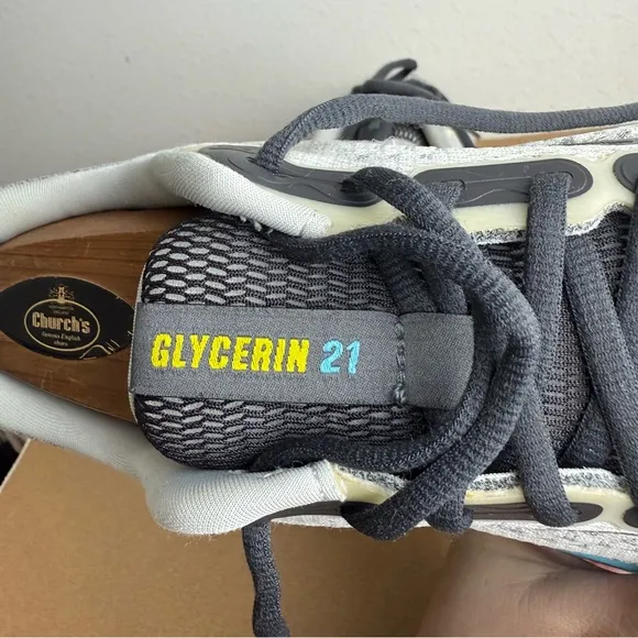 Brooks Glycerin 21 Mens 9 Shoes Coconut Forged Iron Yellow Road Running Neutral