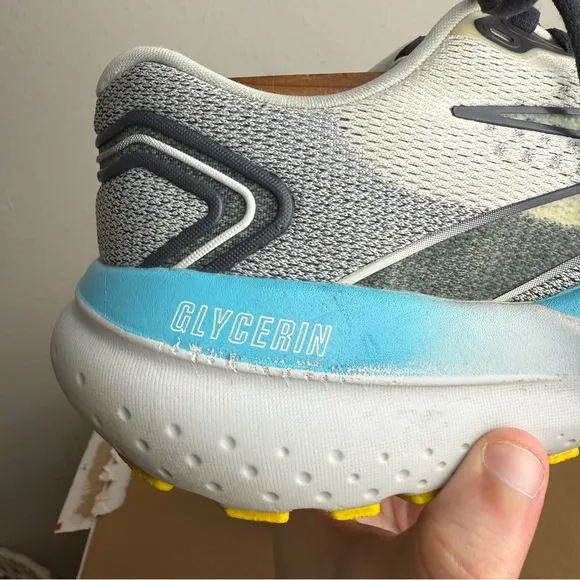 Brooks Glycerin 21 Mens 9 Shoes Coconut Forged Iron Yellow Road Running Neutral
