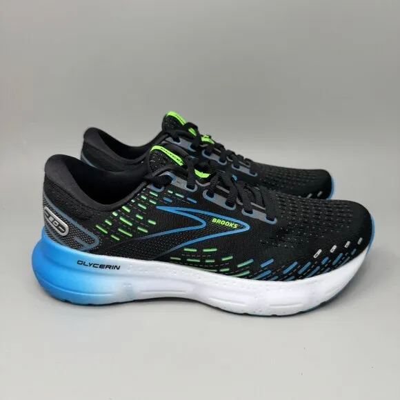 Brooks Glycerin GTS 20 Running Shoes Black Blue White 1103821D006 Men’s Size 7