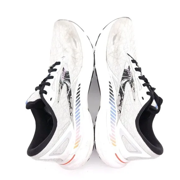 Brooks (Mens 9) Adrenaline GTS 23 Lace Up Shoes Gray White Road Running Sneakers