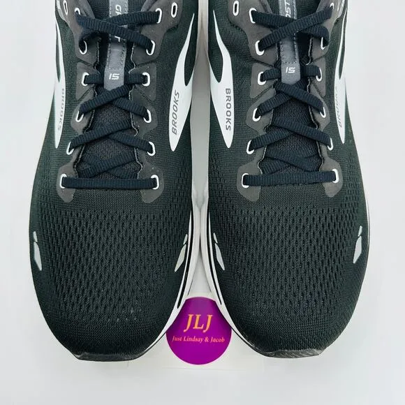 Brooks Men's Ghost 15 Running Shoes Black/Blackened Pearl 1103931D012 Size 15