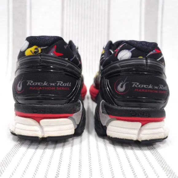 BROOKS Running Shoes Mens 9 Black Red Adrenaline GTS 17 Rock n Roll Marathon