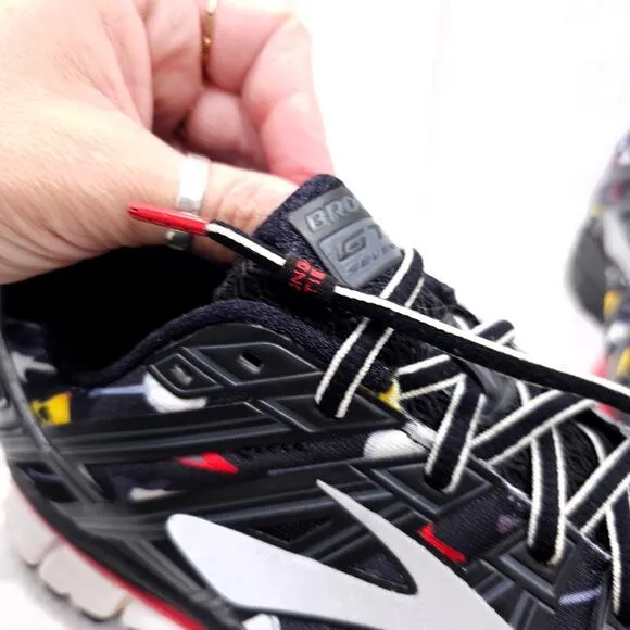 BROOKS Running Shoes Mens 9 Black Red Adrenaline GTS 17 Rock n Roll Marathon