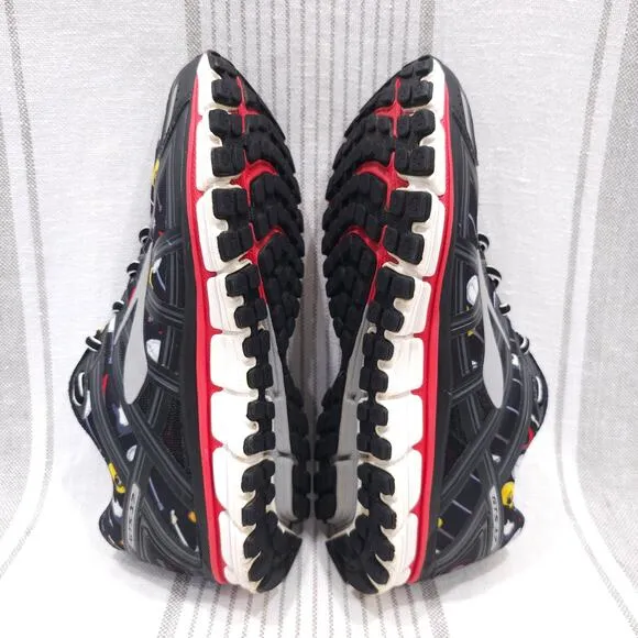 BROOKS Running Shoes Mens 9 Black Red Adrenaline GTS 17 Rock n Roll Marathon