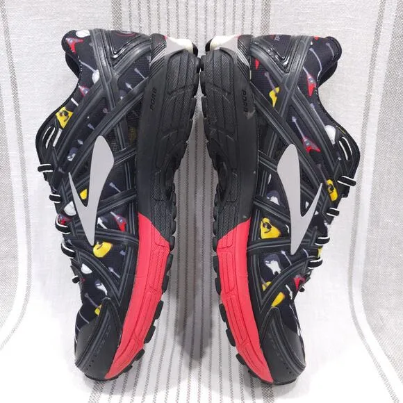 BROOKS Running Shoes Mens 9 Black Red Adrenaline GTS 17 Rock n Roll Marathon