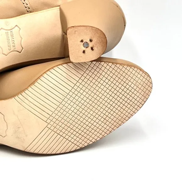 Capezio 750 Caramel Tan Jr. Footlight T-Strap Character Dance Shoe Heels Sz 4.5M