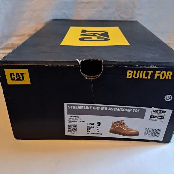 Caterpillar Streamline Court Mid CT Sundance Nubuck Boots Womens Size 9 New, Box