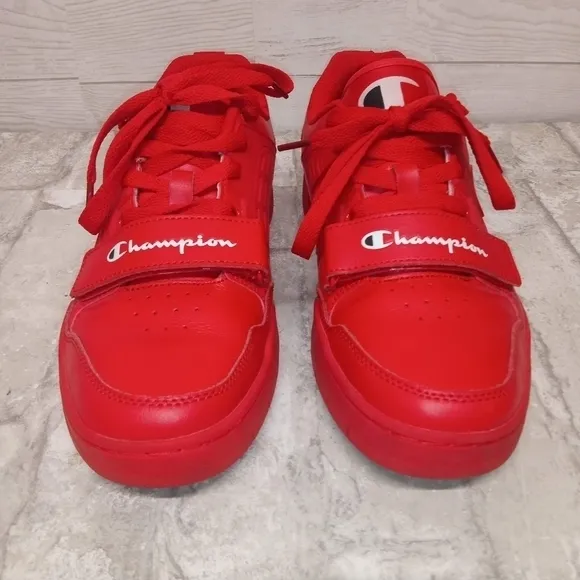 Champion Size 8 Men's 3 On 3 Low Top Red Scarlett Basketball‎ Shoes