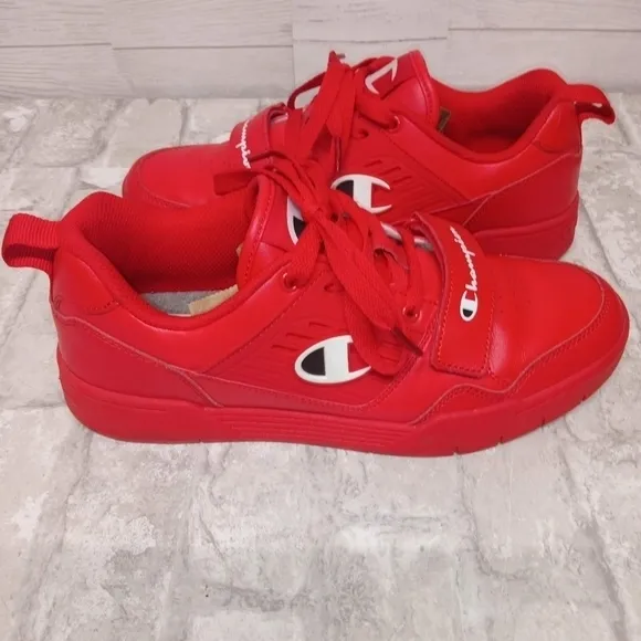 Champion Size 8 Men's 3 On 3 Low Top Red Scarlett Basketball‎ Shoes