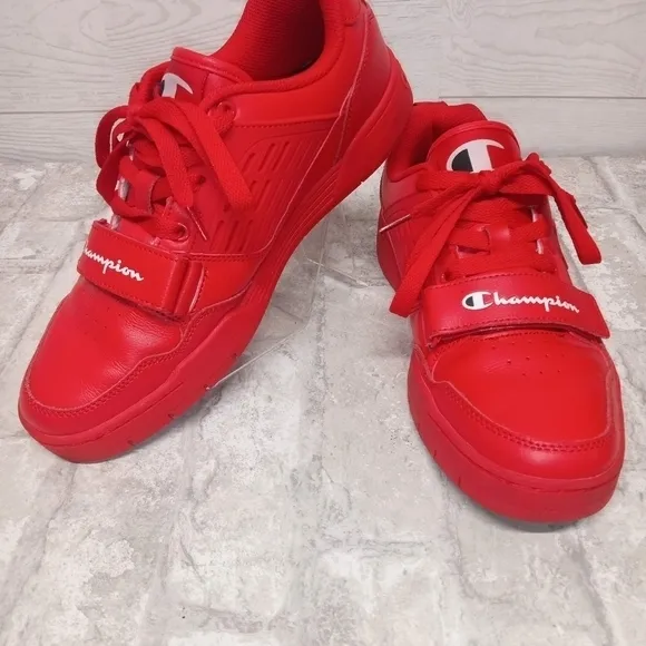 Champion Size 8 Men's 3 On 3 Low Top Red Scarlett Basketball‎ Shoes