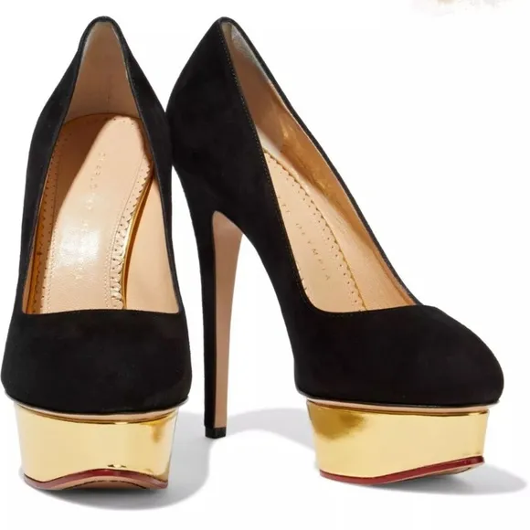 Charlotte Olympia Dolly Leather Court Shoes