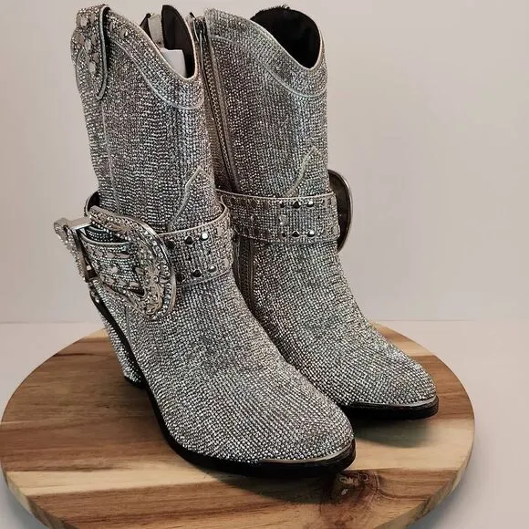 CLUB EXX Icy Sheriff Shine Cowboy Boots Women's Size 8M (Dolls Kill)