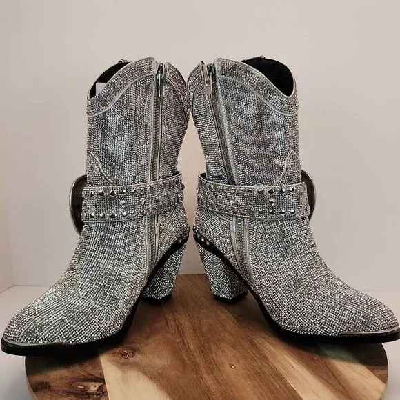 CLUB EXX Icy Sheriff Shine Cowboy Boots Women's Size 8M (Dolls Kill)