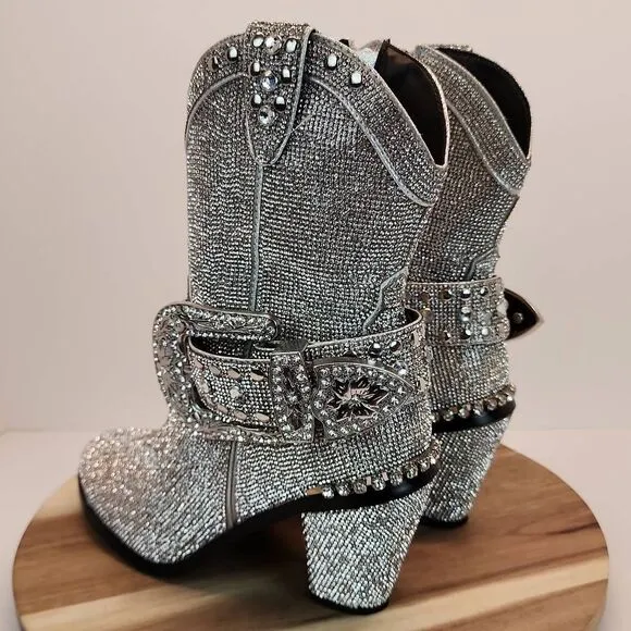CLUB EXX Icy Sheriff Shine Cowboy Boots Women's Size 8M (Dolls Kill)