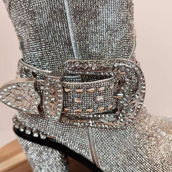 CLUB EXX Icy Sheriff Shine Cowboy Boots Women's Size 8M (Dolls Kill)