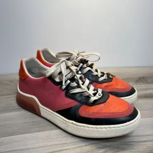 COACH Citysole Leather Court Women's Size 10B Bright Colorful Pink Orange Shoes