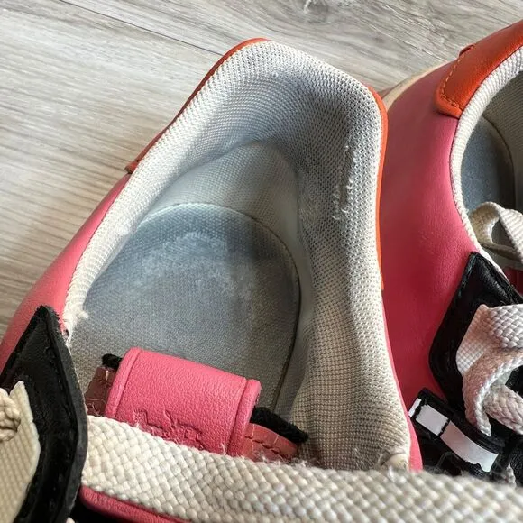 COACH Citysole Leather Court Women's Size 10B Bright Colorful Pink Orange Shoes