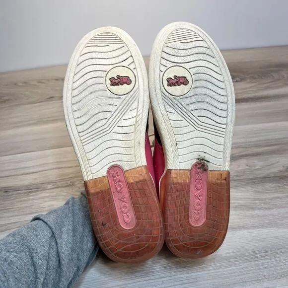 COACH Citysole Leather Court Women's Size 10B Bright Colorful Pink Orange Shoes
