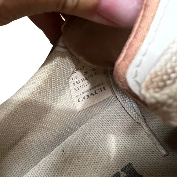 COACH CitySole Signature Print Court Trainers in Tan and Blush Size 9.5