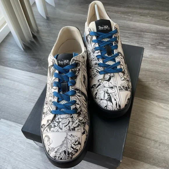 Coach Men’s Shoes Size 8D X Marvel Comic Book Sneakers Limited Edition