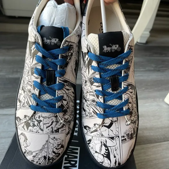 Coach Men’s Shoes Size 8D X Marvel Comic Book Sneakers Limited Edition