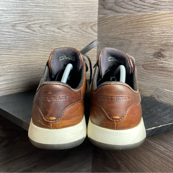 Cole haan grand pro brown leather lace tennis sneakers