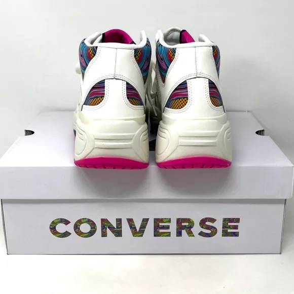 Converse Weapon CX Shoes Mid Top Pink White Leather Men Size Sneakers A00437C