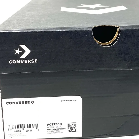 Converse Weapon CX Shoes Women Size Mid Top Black Leather Suede Sneakers A03230C