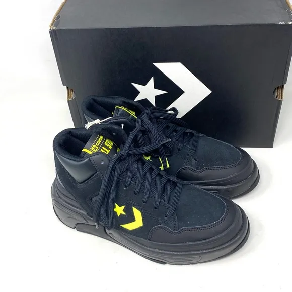 Converse Weapon CX Shoes Women Size Mid Top Black Leather Suede Sneakers A03230C