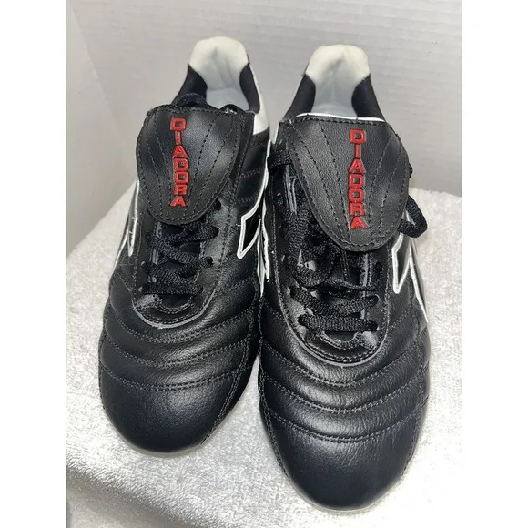 Diadora Brasil ~ Soccer Cleats Shoe Size US 7.5 Leather / Black NEW
