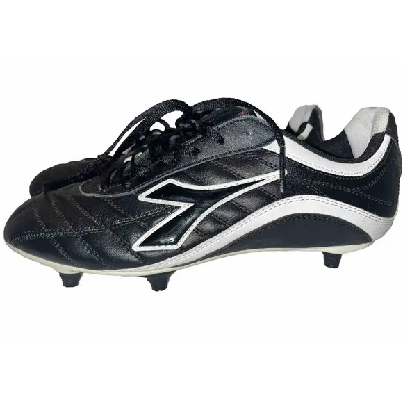 Diadora Brasil ~ Soccer Cleats Shoe Size US 7.5 Leather / Black NEW