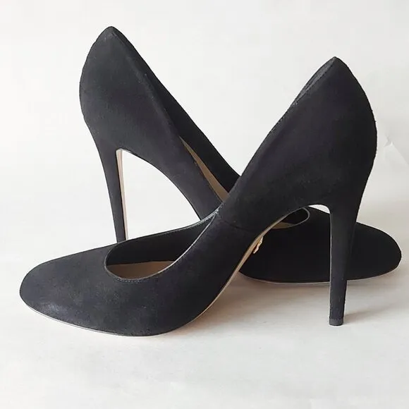 Diane Von Furstenberg Women Pumps Size 10 Black Suede Comfort Heels Court Shoes