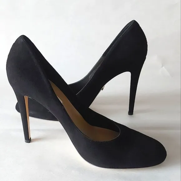 Diane Von Furstenberg Women Pumps Size 10 Black Suede Comfort Heels Court Shoes