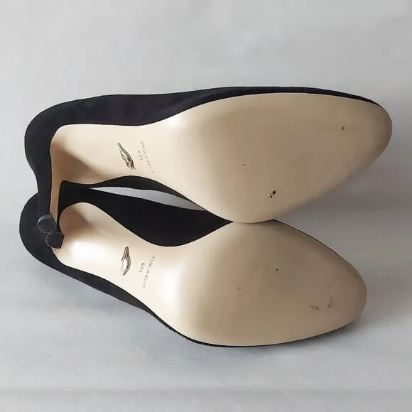 Diane Von Furstenberg Women Pumps Size 10 Black Suede Comfort Heels Court Shoes