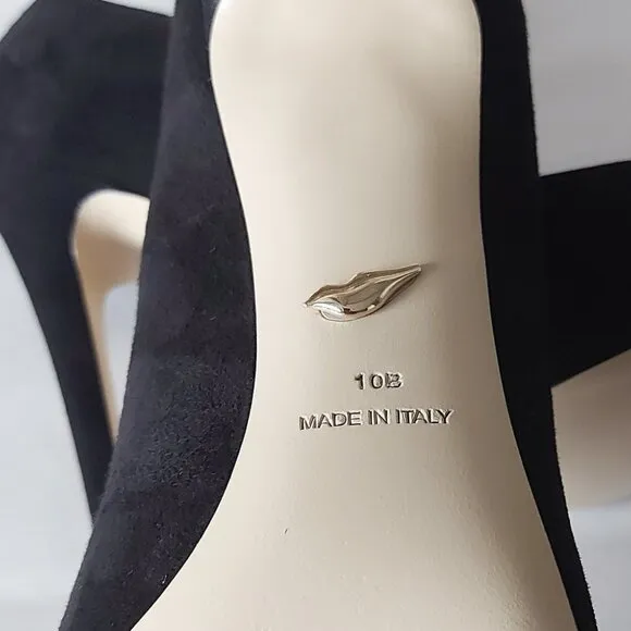 Diane Von Furstenberg Women Pumps Size 10 Black Suede Comfort Heels Court Shoes